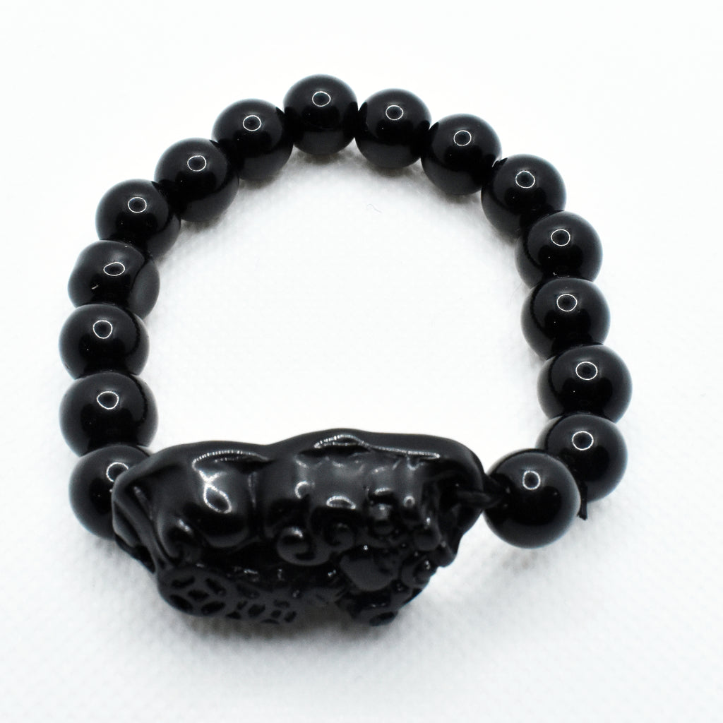 Buy 5 Wealth Feng Shui Black Obsidian Bracelet Online in India - Etsy