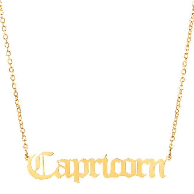 capricorn script necklace gold