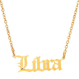 Libra Script Necklace - Gold