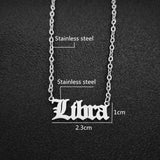 Libra Script Necklace - Silver