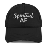 Spiritual AF Black Distressed Cap