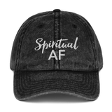 Spiritual AF Black Vintage Cotton Twill Dad Cap