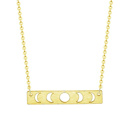 Gold Moon Phase Pendant Necklace