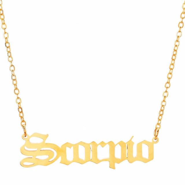 Scorpio Script Necklaces