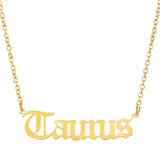 Taurus Script Necklace - Gold