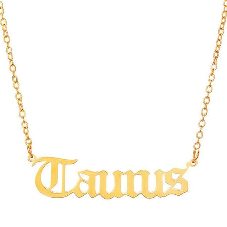 taurus script necklace gold