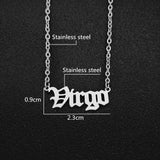 Virgo Script Necklace - Silver